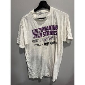 Vintage Making Strides Against Cancer T‎ Shirt XL White Charity